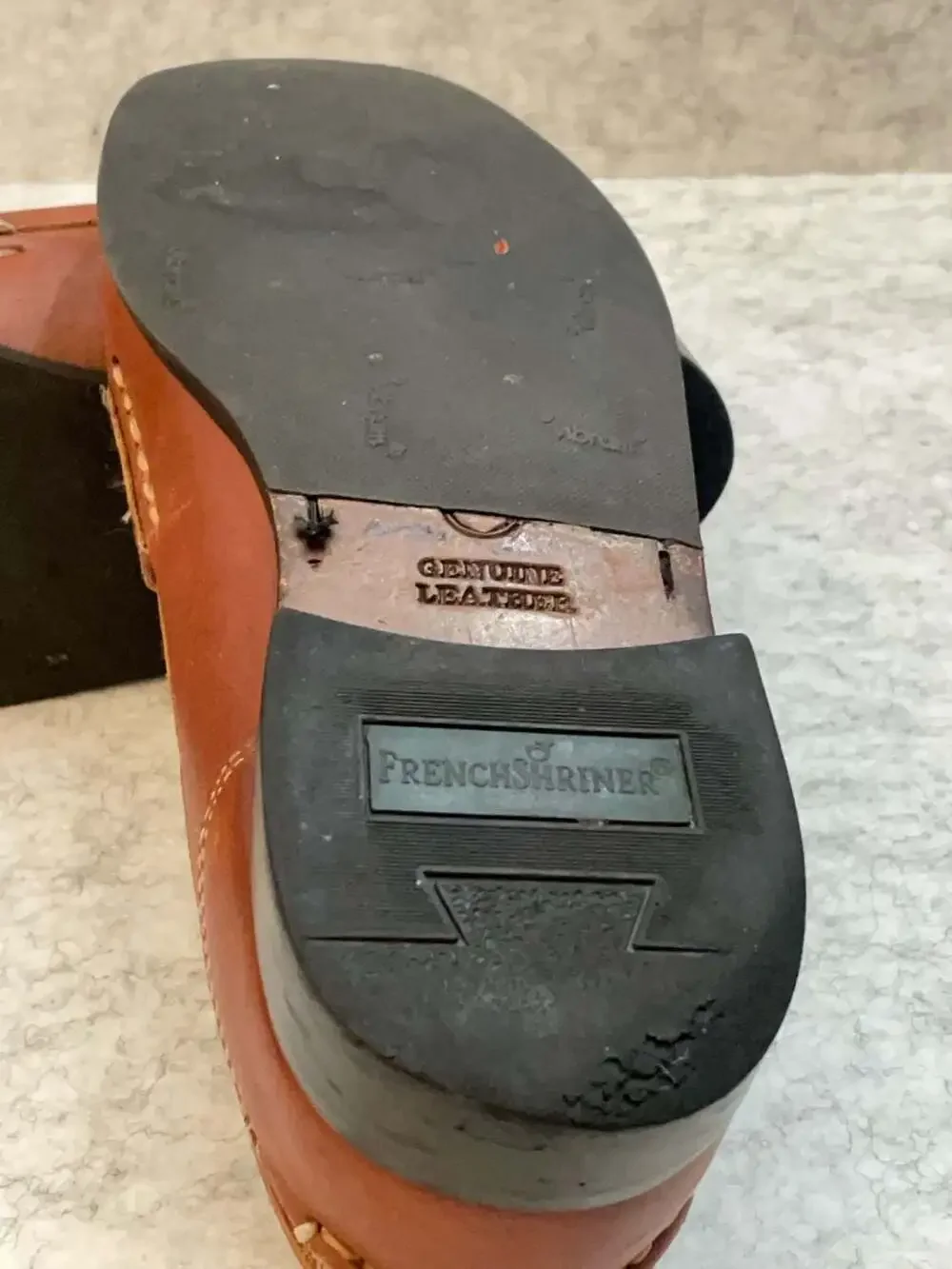 Men’s 10 French Shriner Corolla Woven Leather Penny Loafers